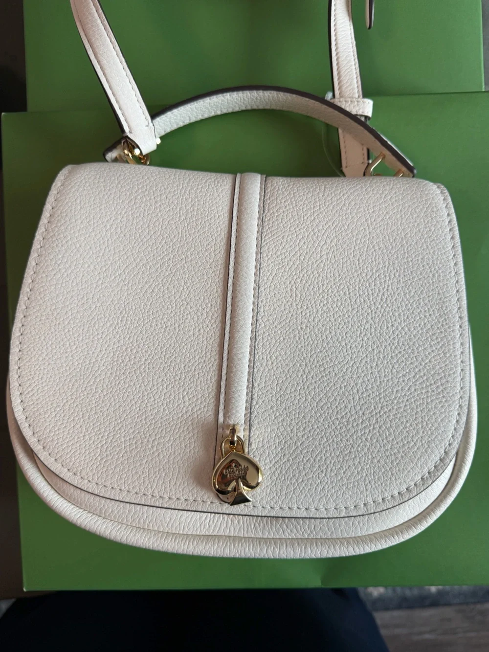 NWT kate spade Ivory Pebbled Leather Crossbody and Card Wallet Set